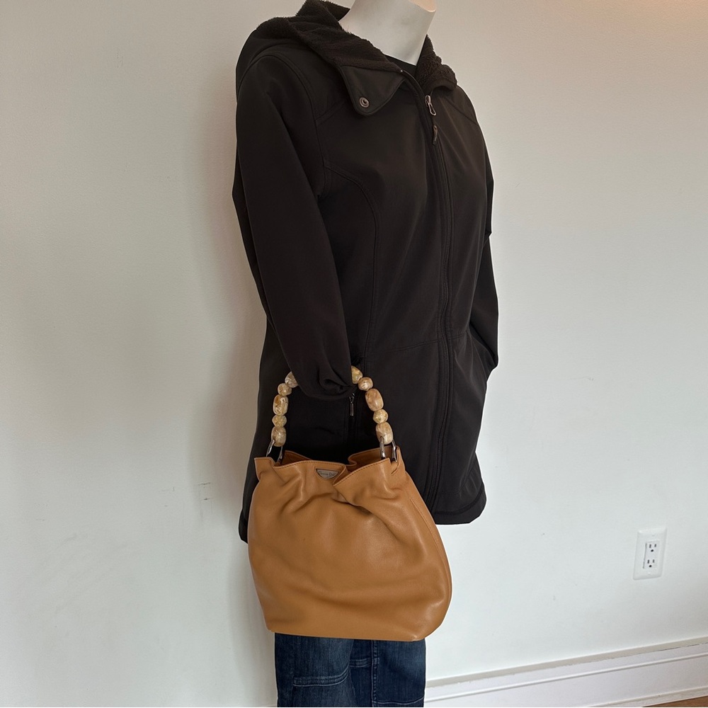 SALE! Dior Leather Bag with Beaded Handle. GREAT condition. RARE, AUTHENTIC. - Picture 16 of 16